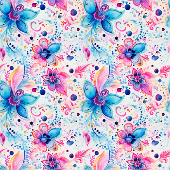Crazy Paisly Flowers Pink